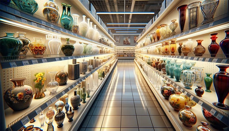 Glass-Vases-on-International-Supermarket-Shelves