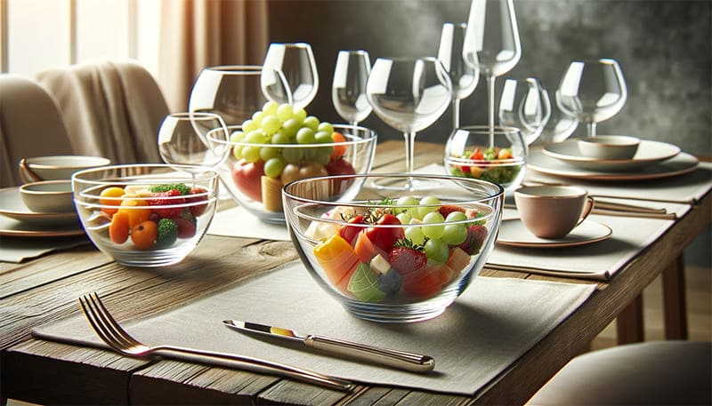 Elegant-Dining-Table-Setting-with-Transparent-Glass-Bowls