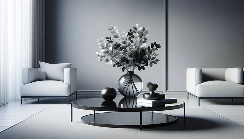 Minimalist Modern Living Room with Glass Vase